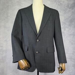 Brooks Brothers Blazer Mens 40 Long Gray Wool 2 Button Jacket Vtg USA Union Made